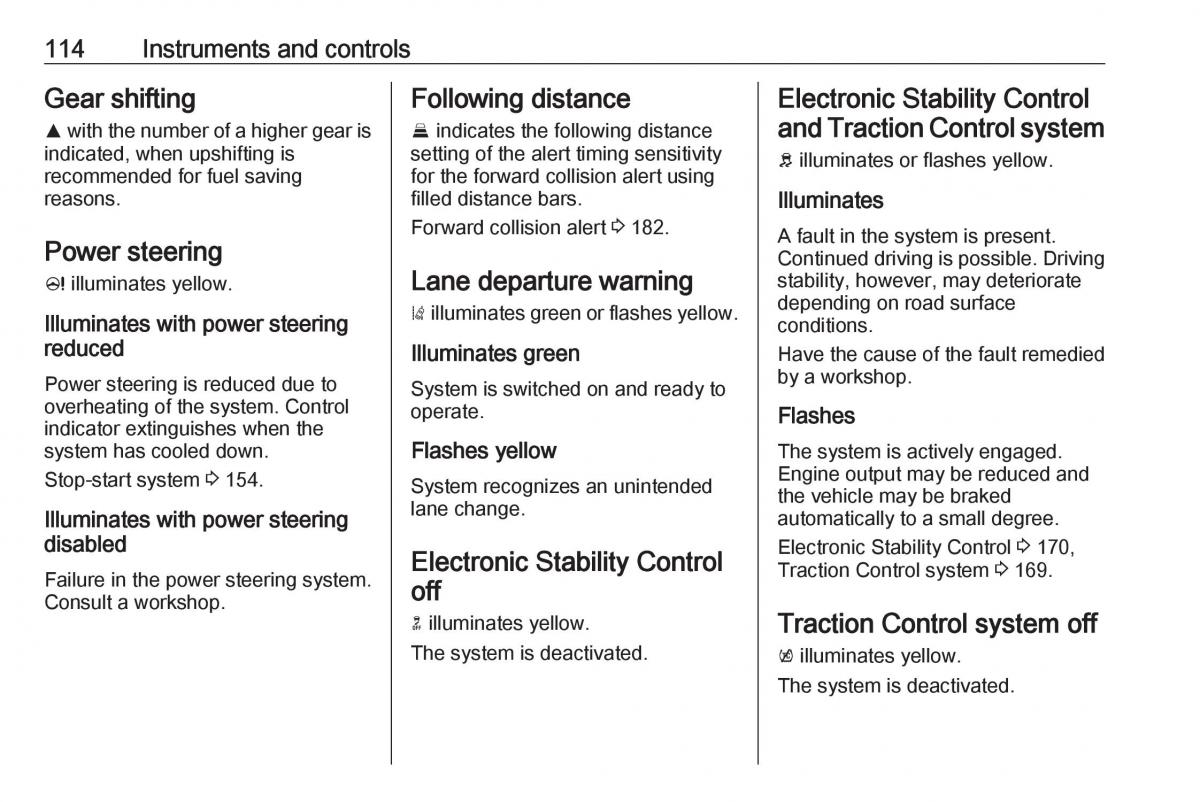 Opel Zafira C FL owners manual / page 116