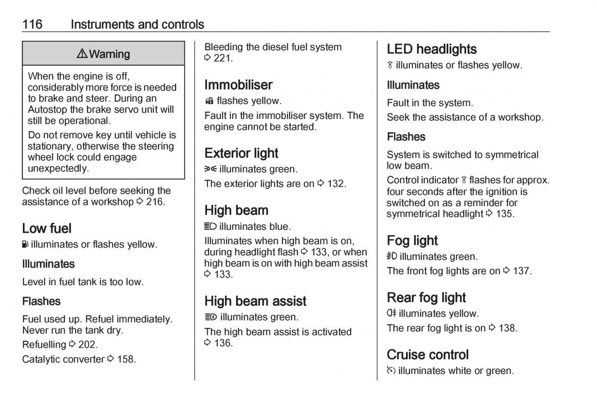 Opel Zafira C FL owners manual / page 118