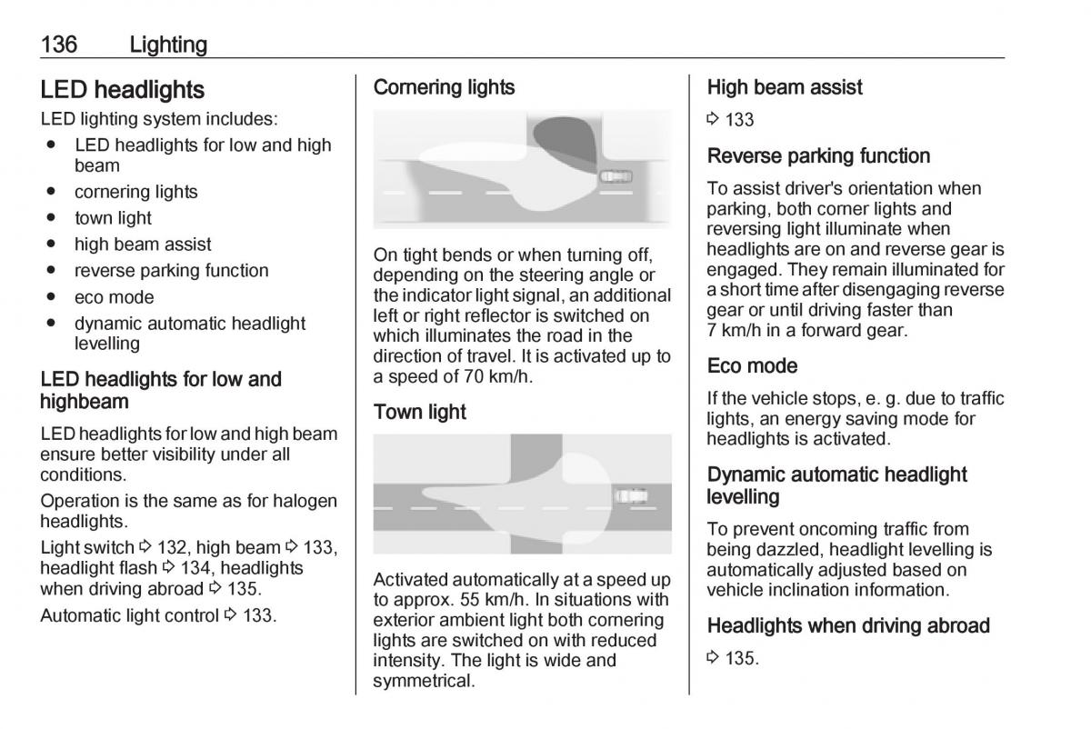 Opel Zafira C FL owners manual / page 138