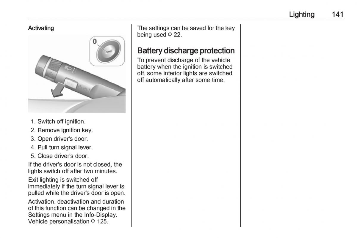 Opel Zafira C FL owners manual / page 143