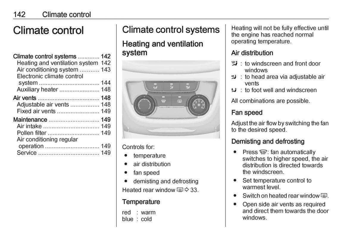 Opel Zafira C FL owners manual / page 144