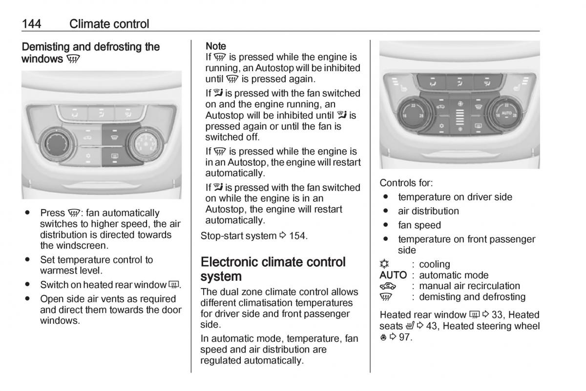 Opel Zafira C FL owners manual / page 146