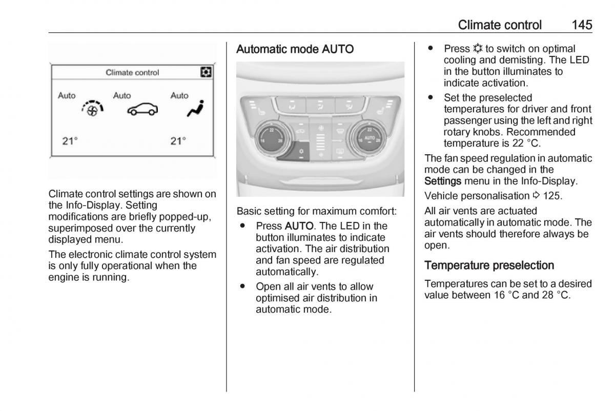 Opel Zafira C FL owners manual / page 147