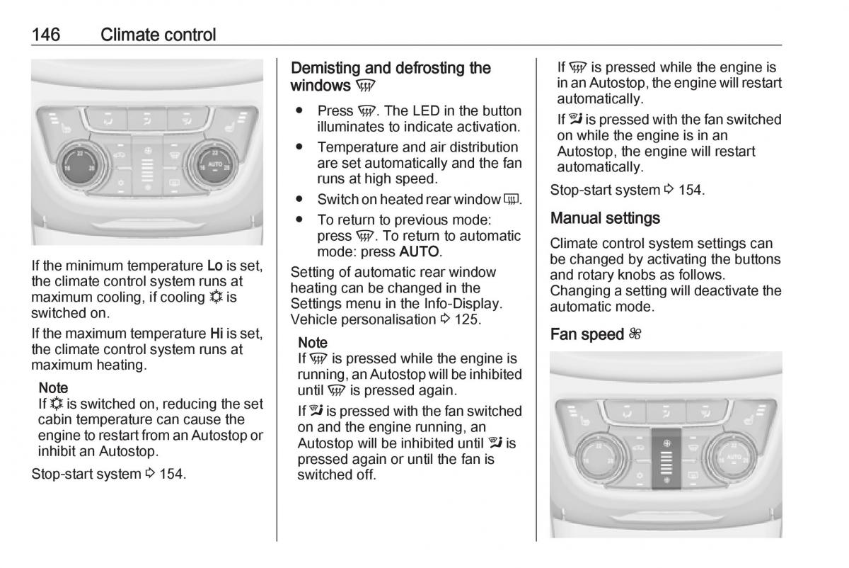 Opel Zafira C FL owners manual / page 148