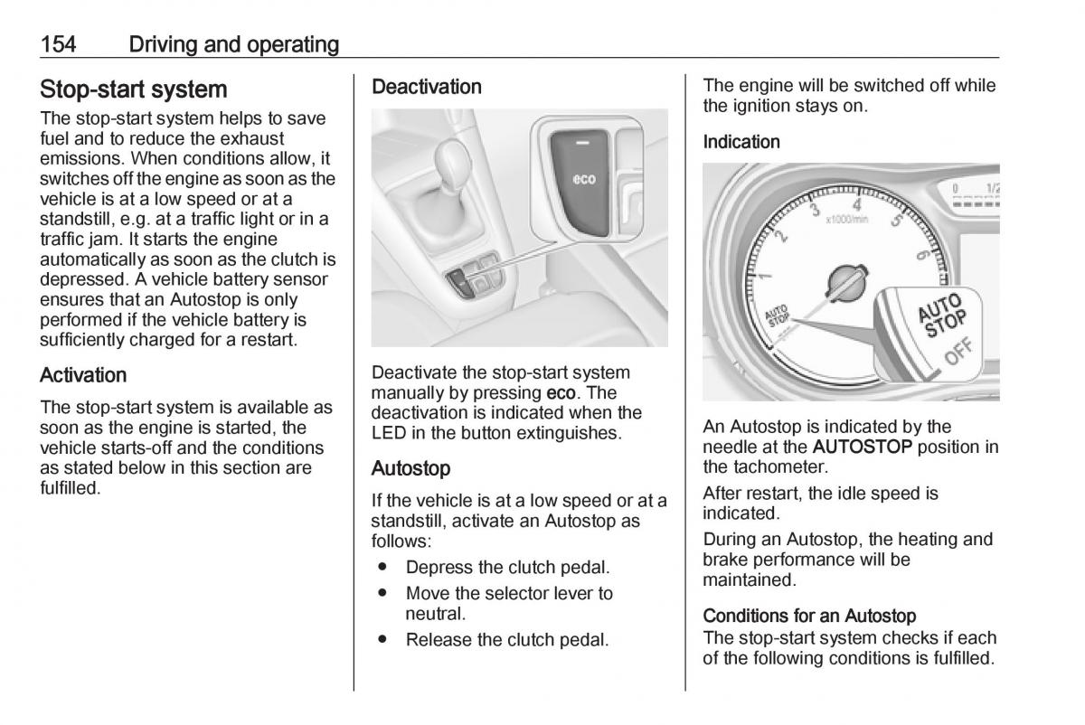 Opel Zafira C FL owners manual / page 156