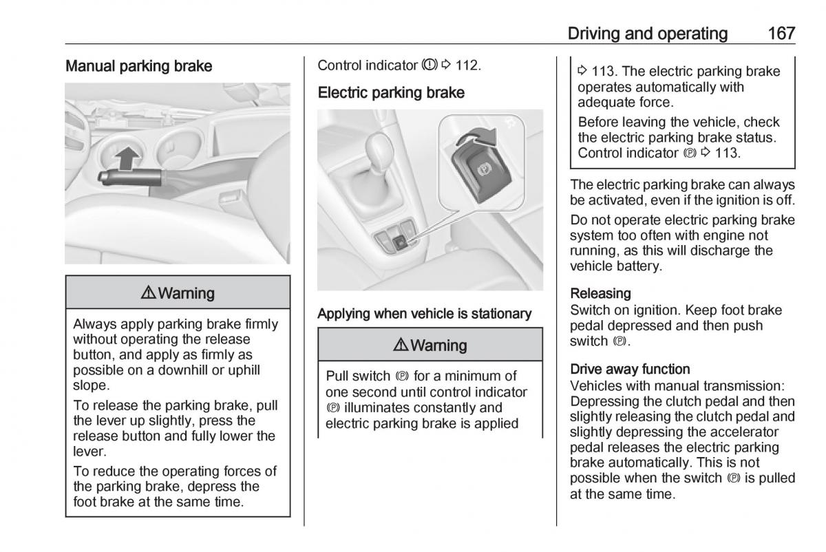 Opel Zafira C FL owners manual / page 169