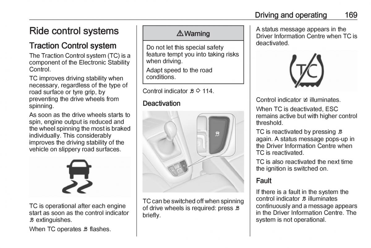 Opel Zafira C FL owners manual / page 171