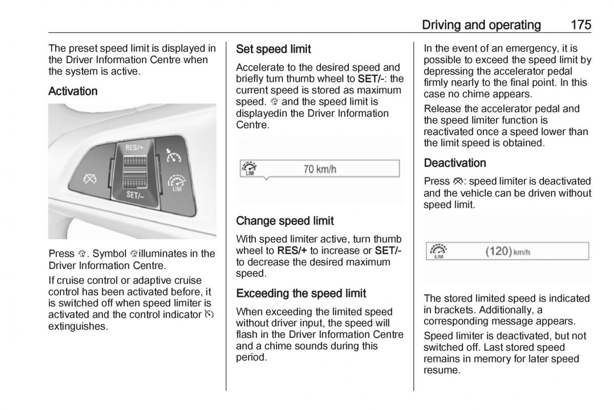 Opel Zafira C FL owners manual / page 177