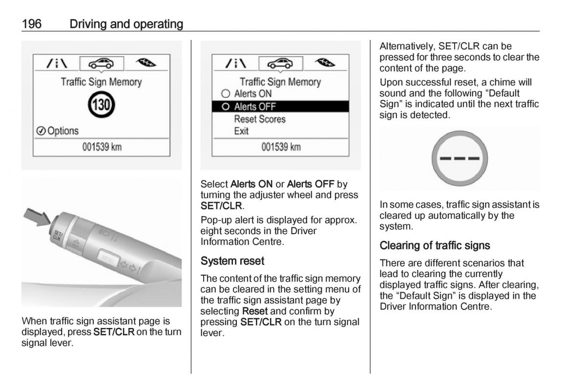 Opel Zafira C FL owners manual / page 198