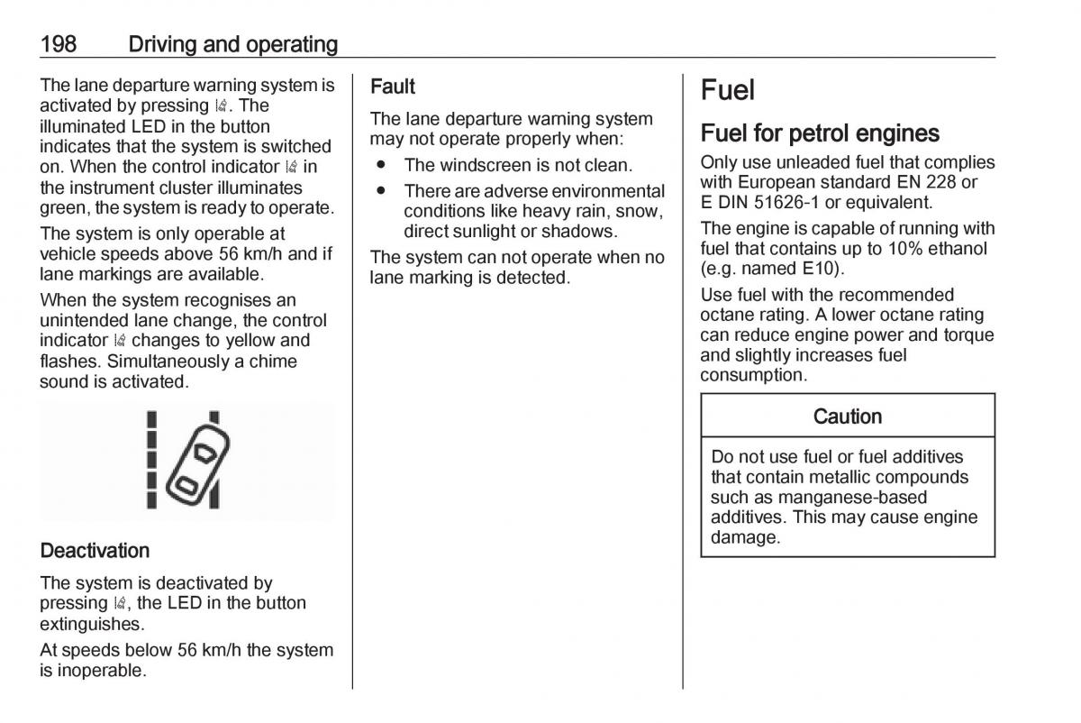 Opel Zafira C FL owners manual / page 200