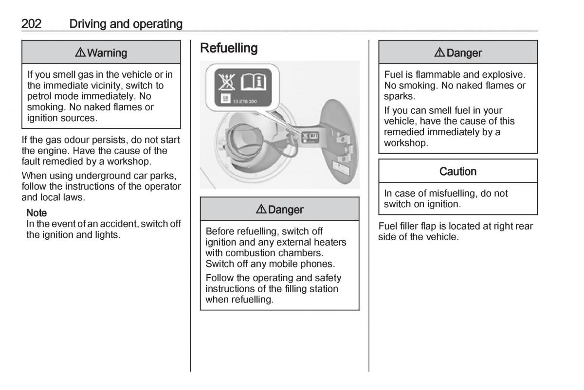 Opel Zafira C FL owners manual / page 204