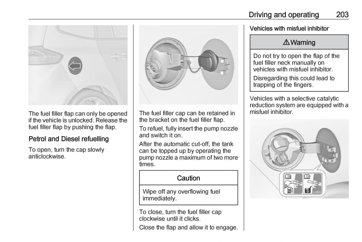 Opel Zafira C FL owners manual / page 205