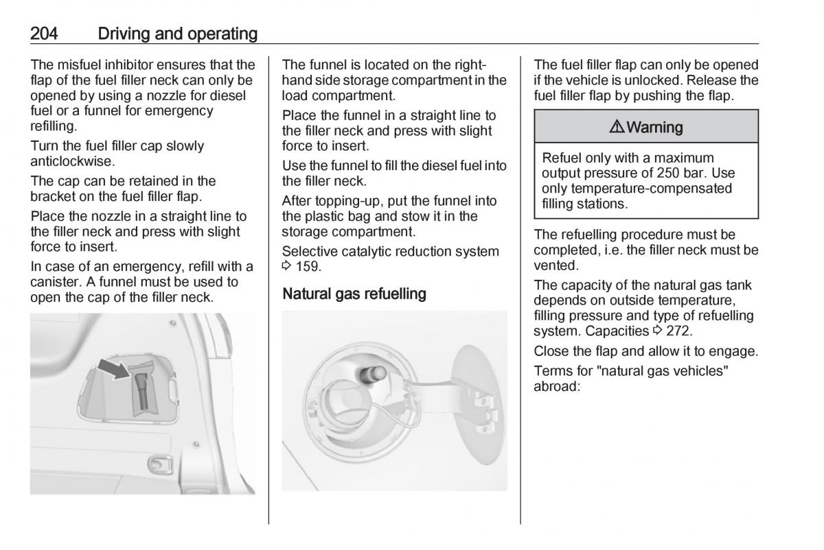 Opel Zafira C FL owners manual / page 206