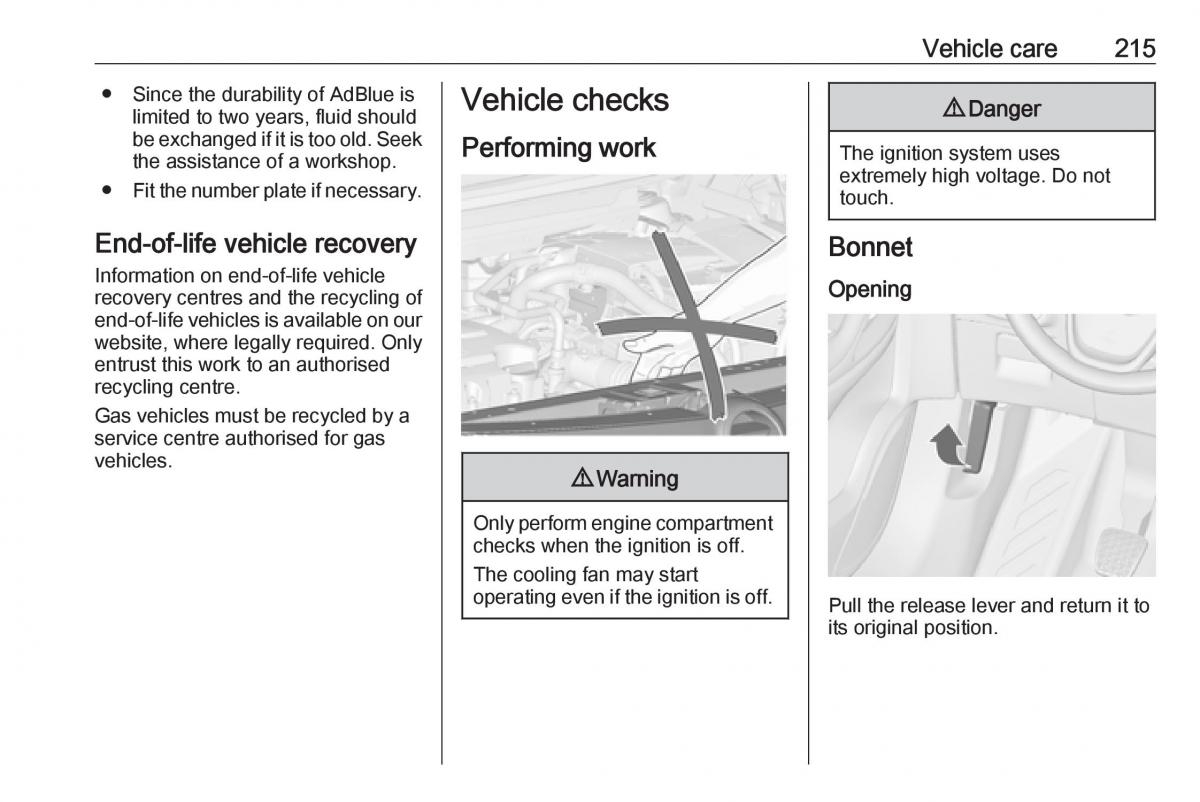 Opel Zafira C FL owners manual / page 217