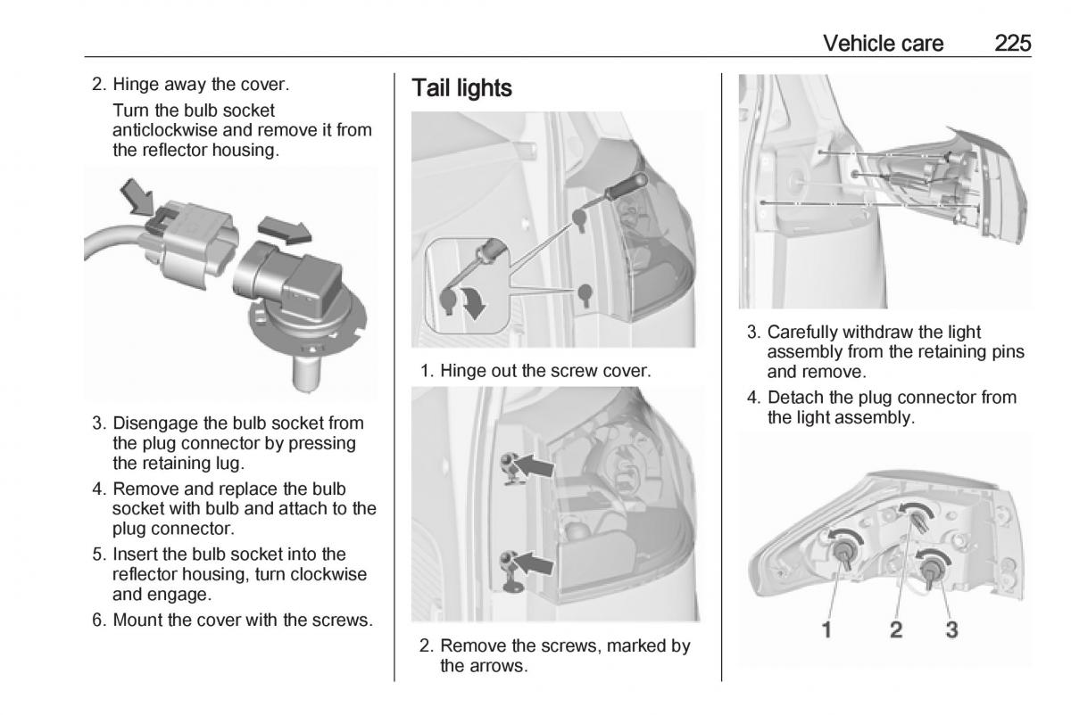 Opel Zafira C FL owners manual / page 227