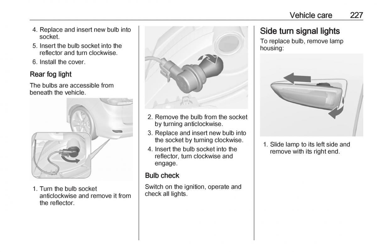 Opel Zafira C FL owners manual / page 229