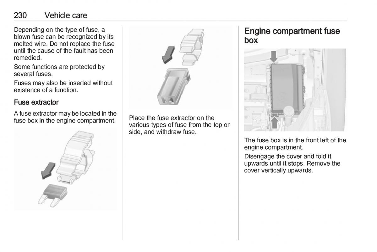 Opel Zafira C FL owners manual / page 232