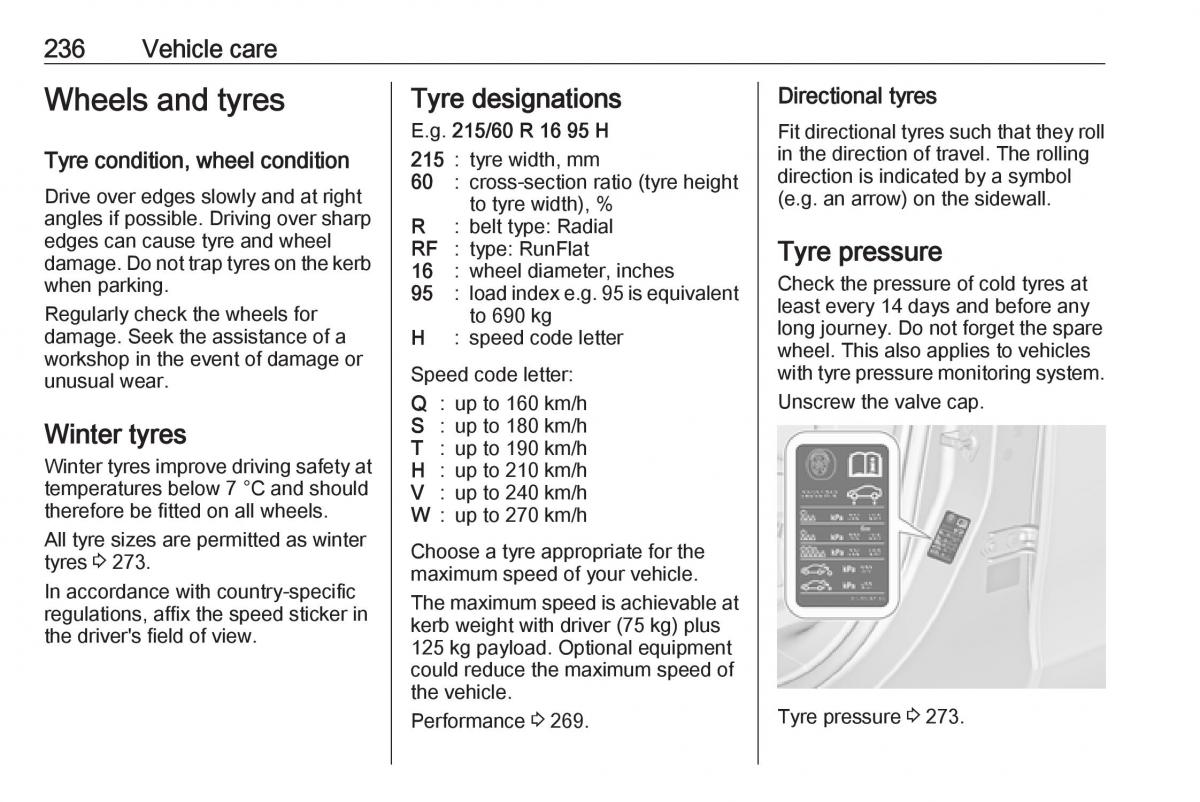 Opel Zafira C FL owners manual / page 238