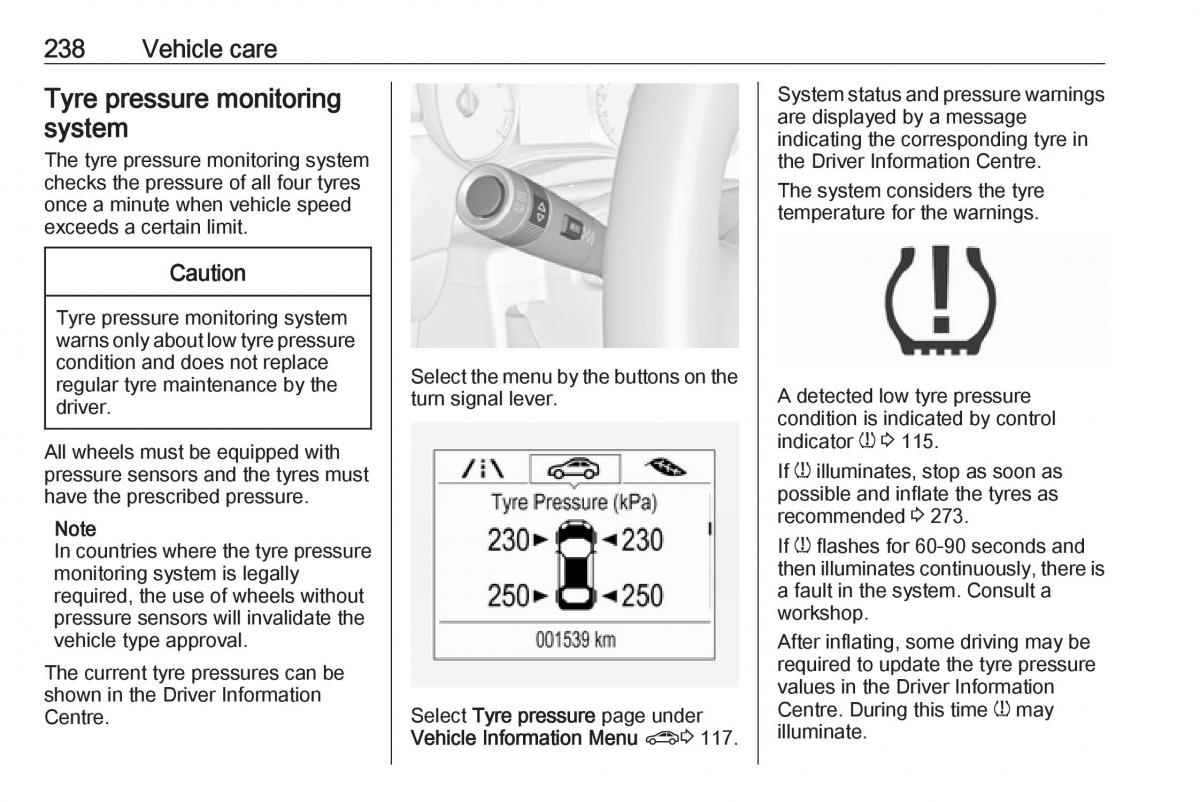 Opel Zafira C FL owners manual / page 240