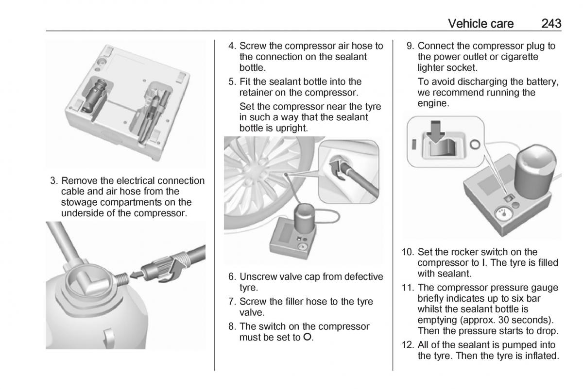 Opel Zafira C FL owners manual / page 245