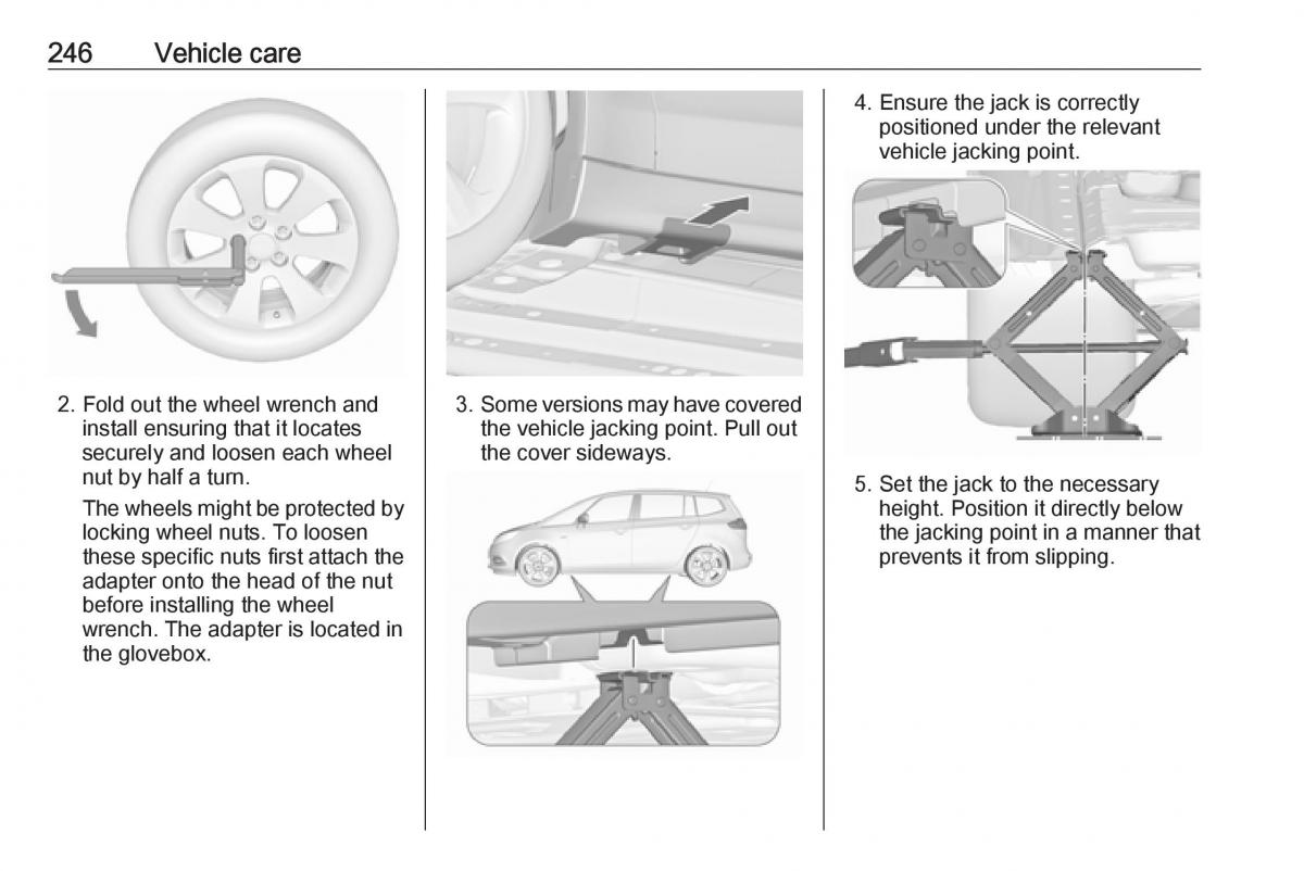 Opel Zafira C FL owners manual / page 248