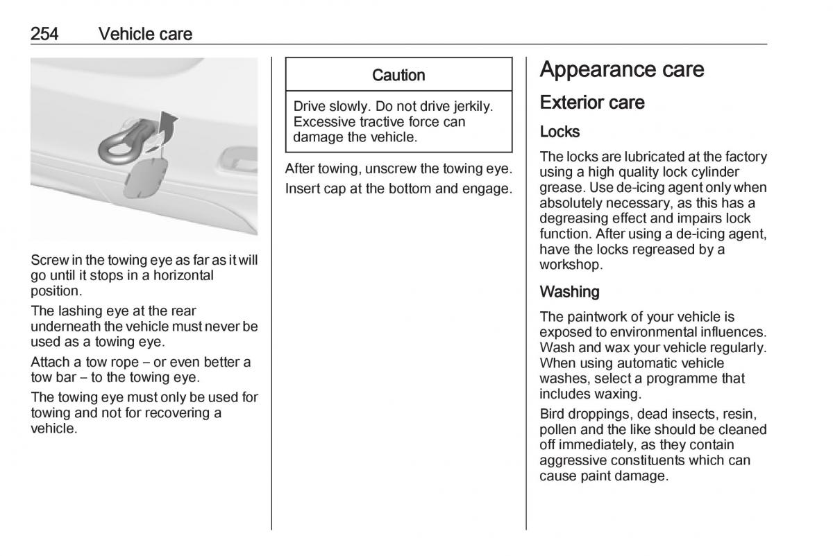 Opel Zafira C FL owners manual / page 256