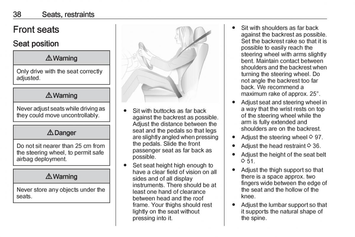 Opel Zafira C FL owners manual / page 40