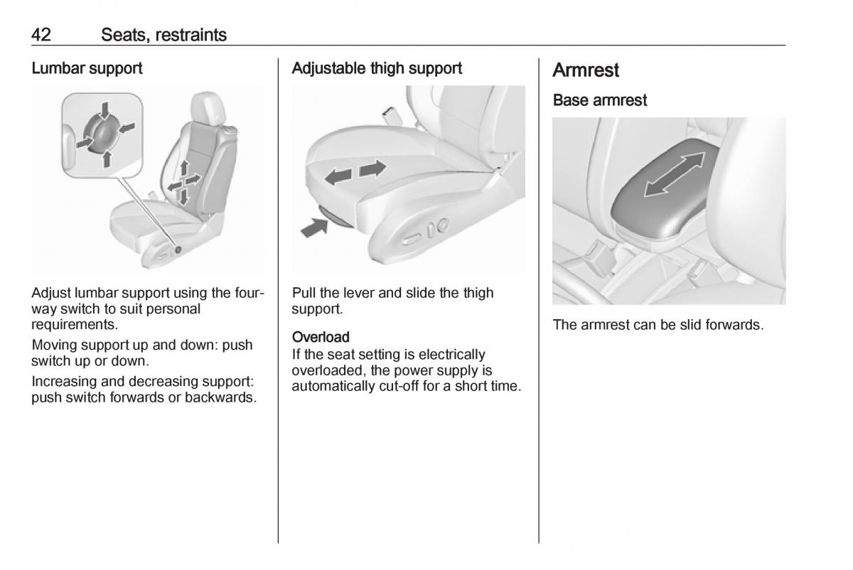 Opel Zafira C FL owners manual / page 44