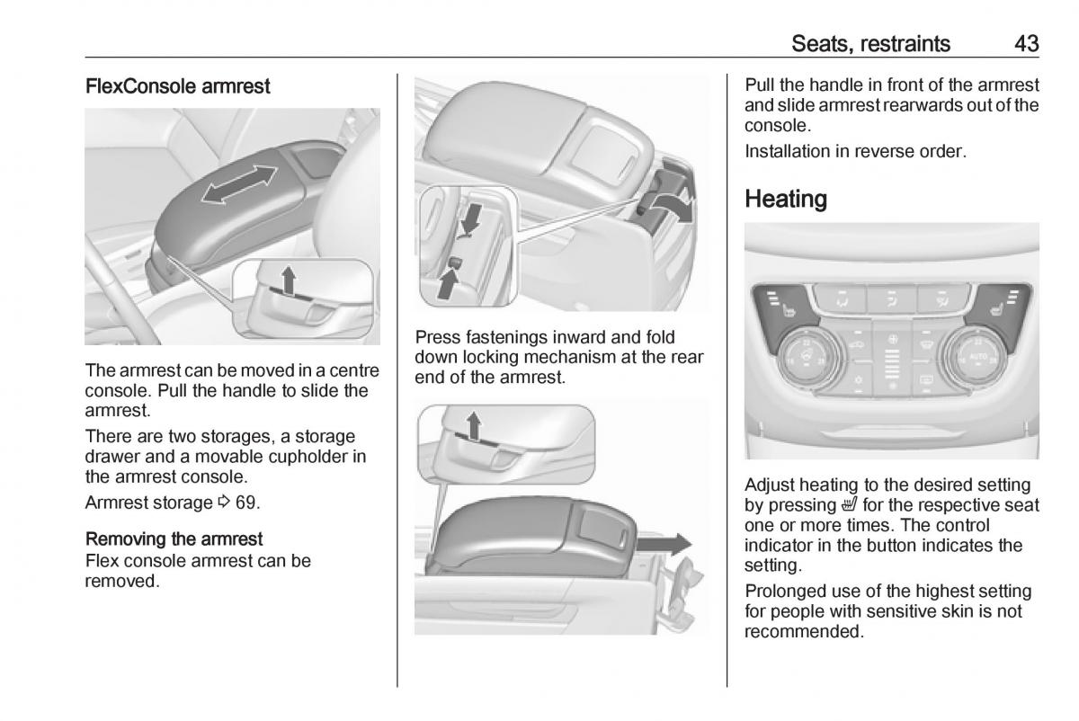 Opel Zafira C FL owners manual / page 45