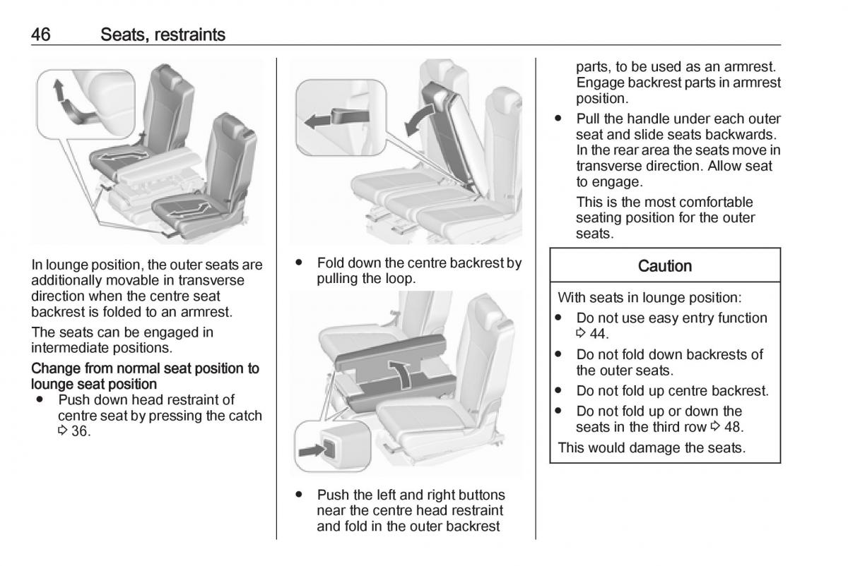 Opel Zafira C FL owners manual / page 48