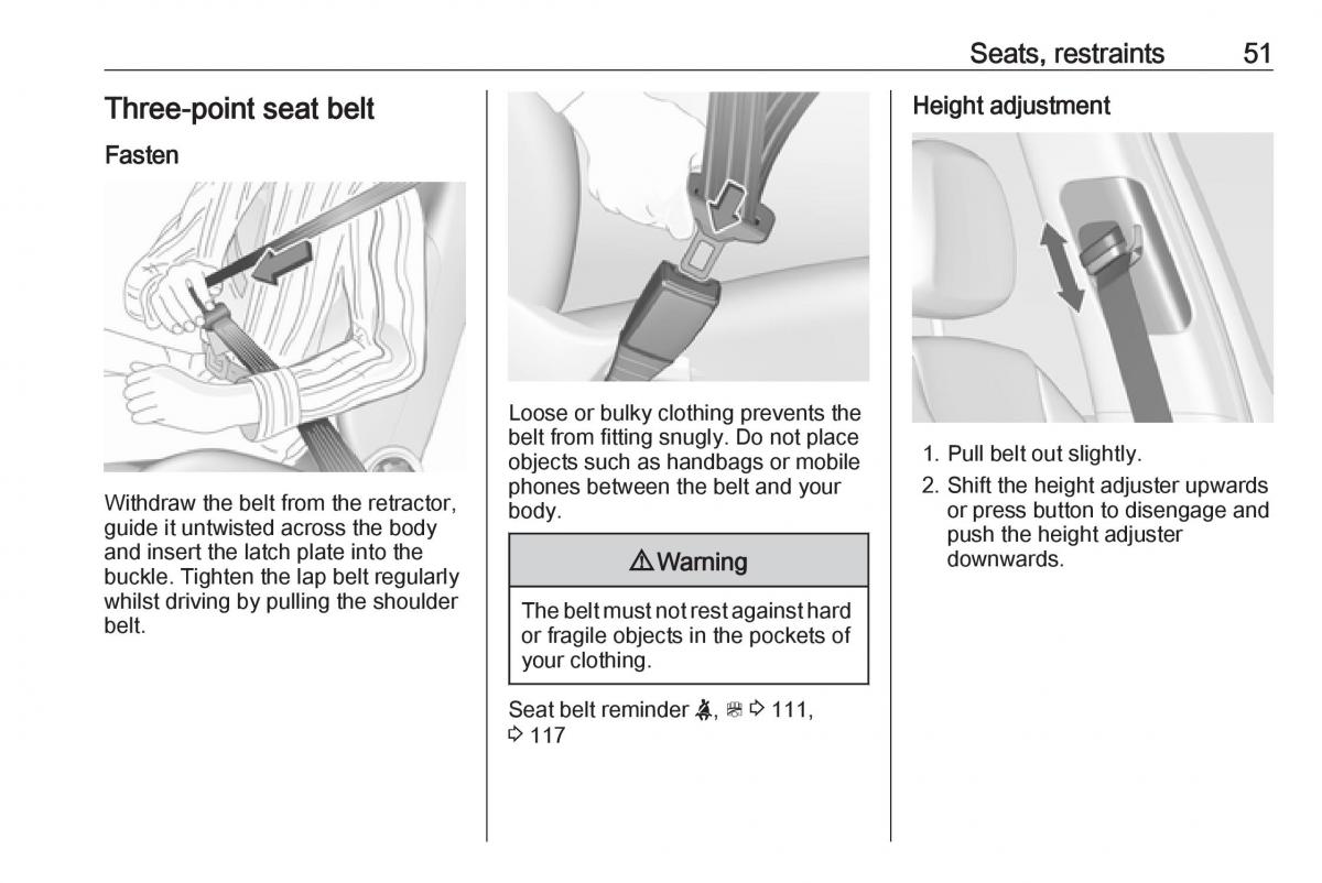 Opel Zafira C FL owners manual / page 53