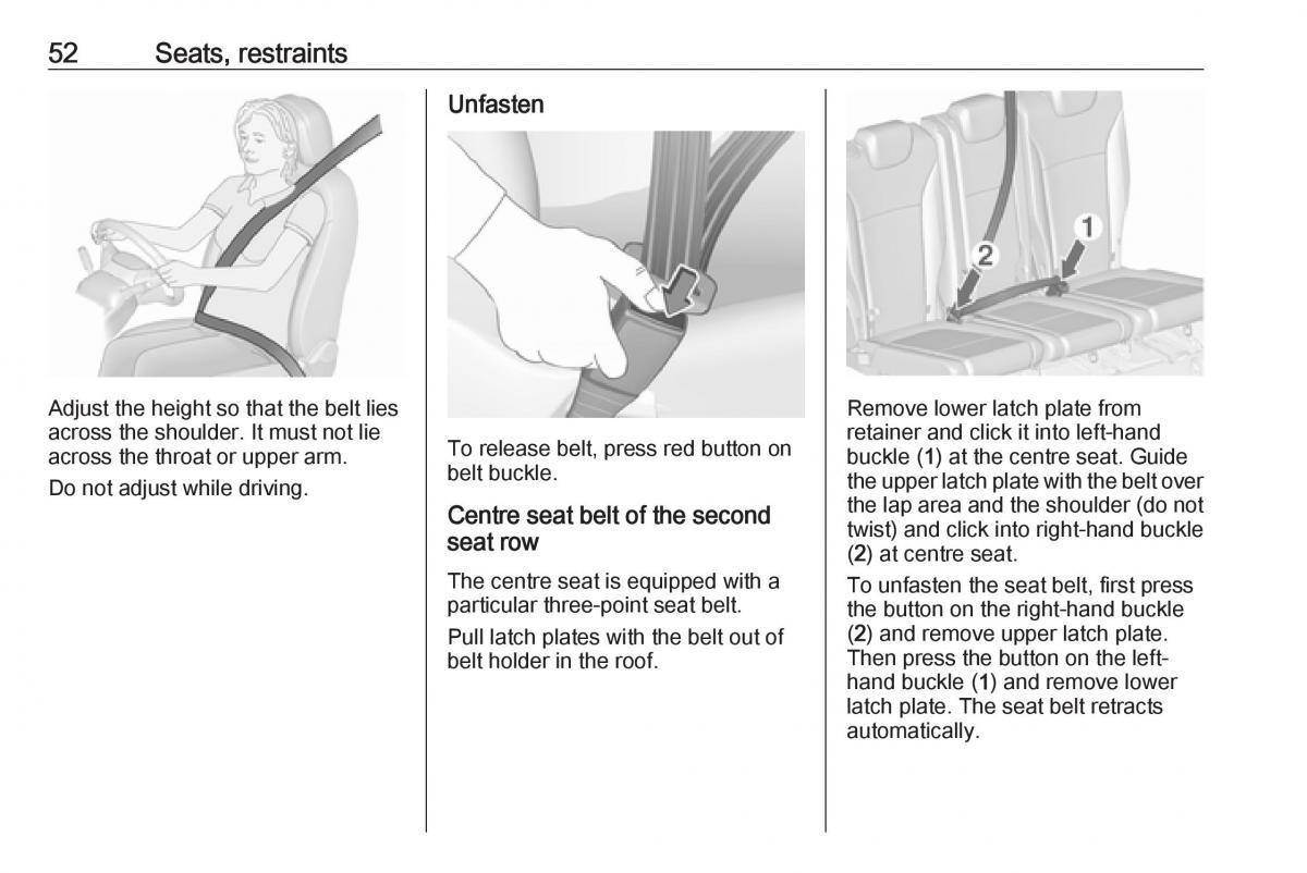 Opel Zafira C FL owners manual / page 54