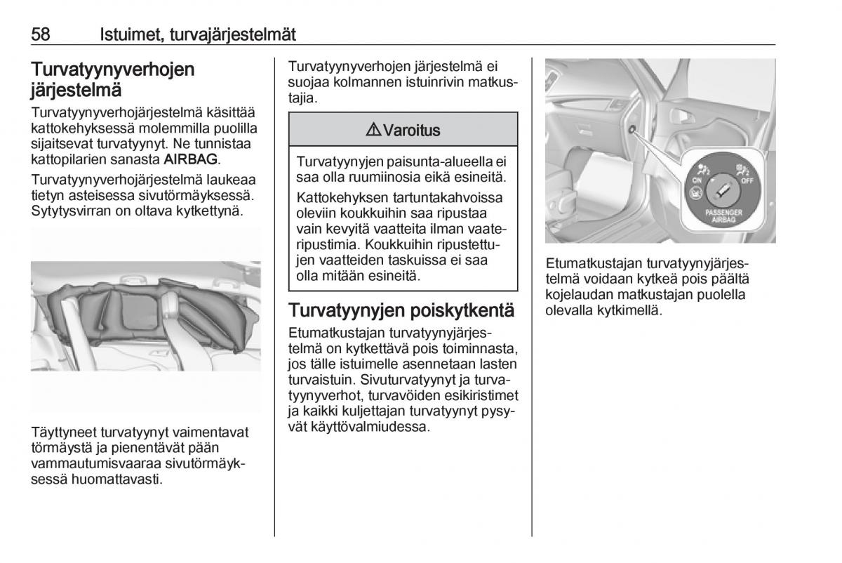 Opel Zafira C FL omistajan kasikirja / page 60