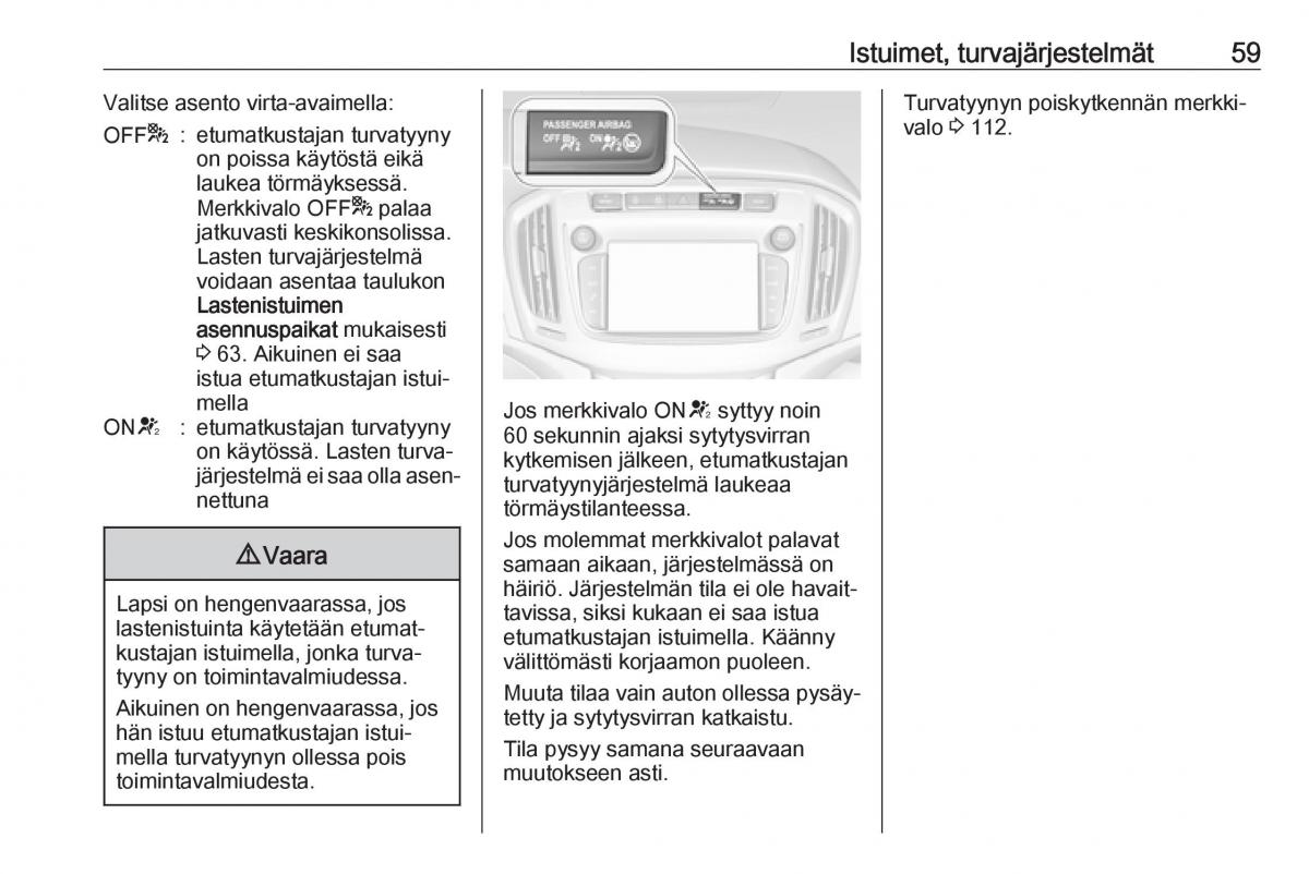 Opel Zafira C FL omistajan kasikirja / page 61