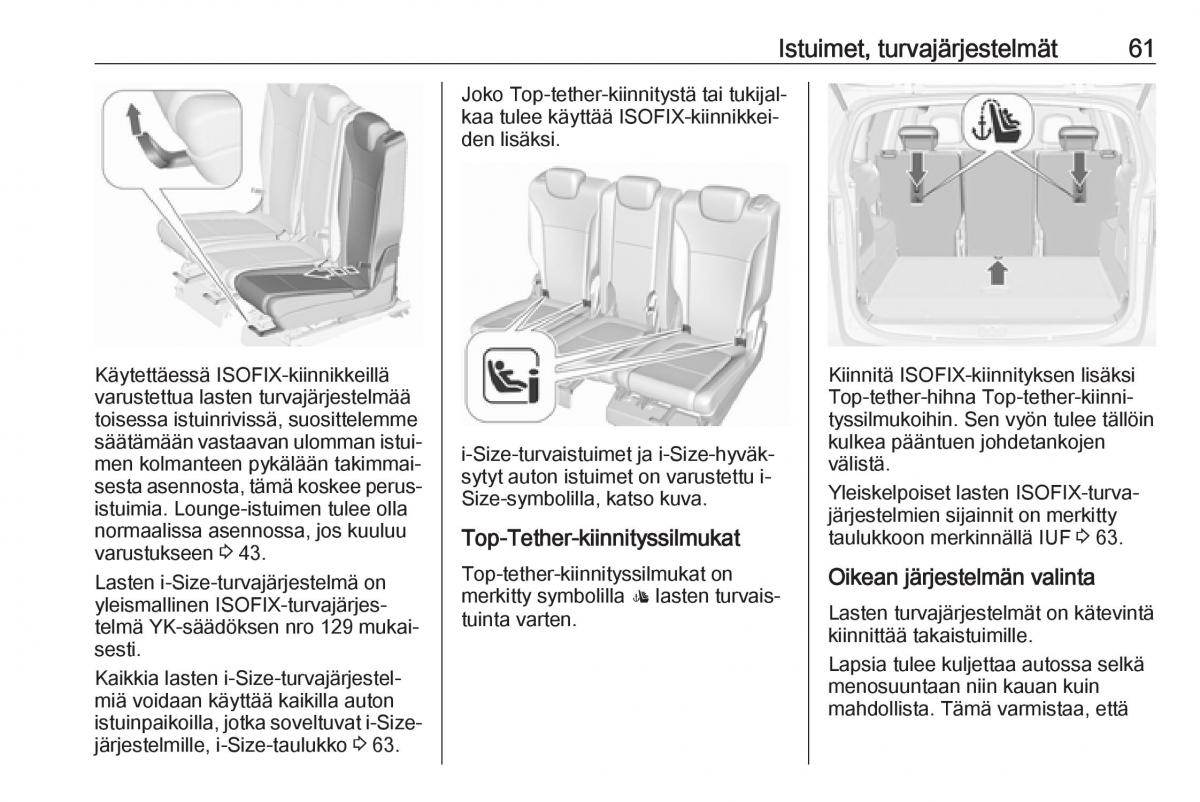 Opel Zafira C FL omistajan kasikirja / page 63