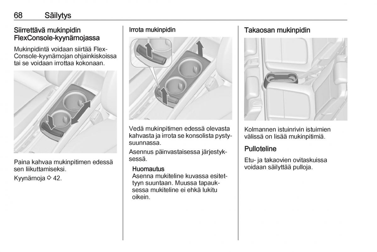 Opel Zafira C FL omistajan kasikirja / page 70