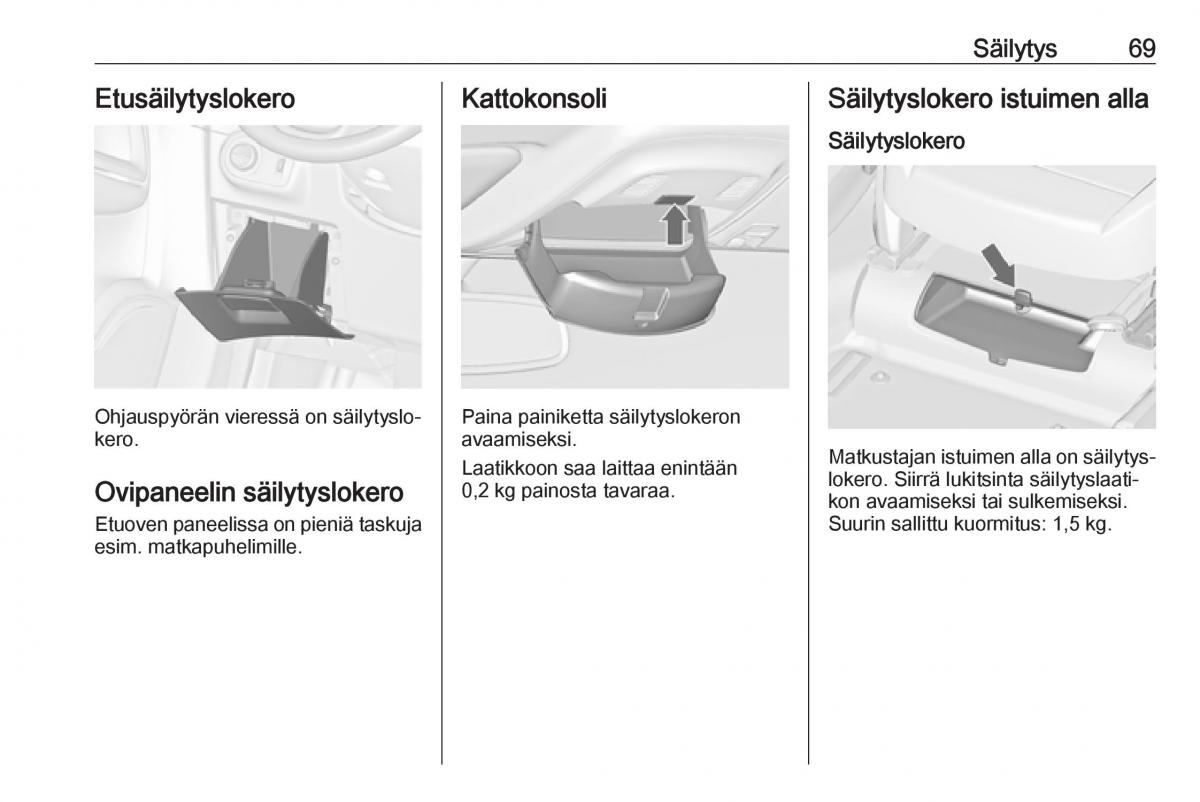 Opel Zafira C FL omistajan kasikirja / page 71