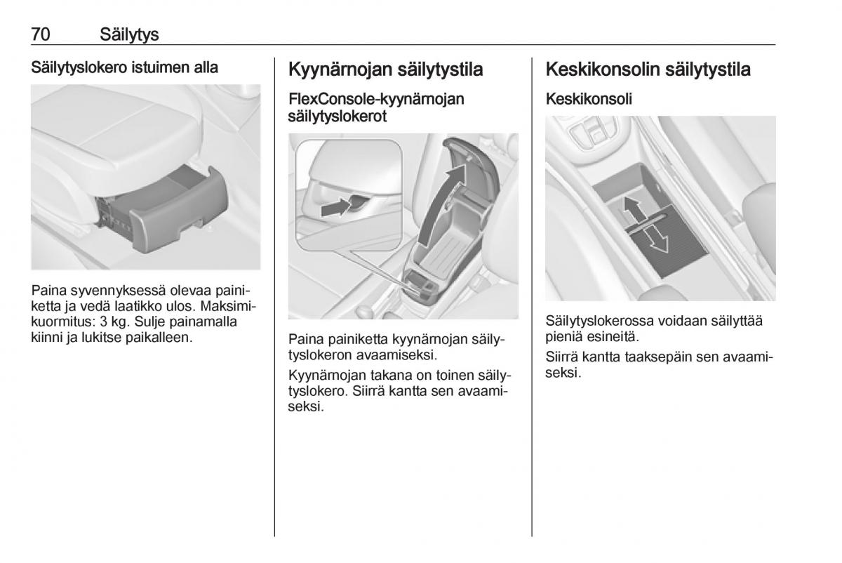 Opel Zafira C FL omistajan kasikirja / page 72