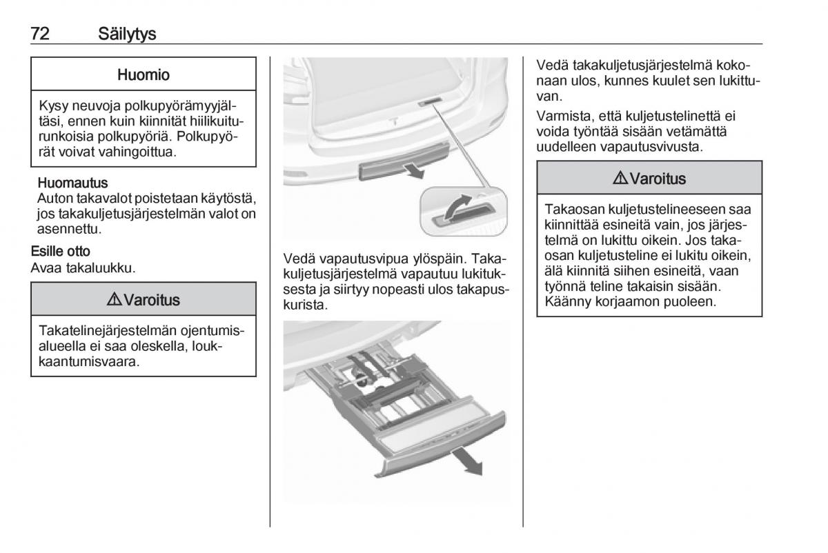 Opel Zafira C FL omistajan kasikirja / page 74