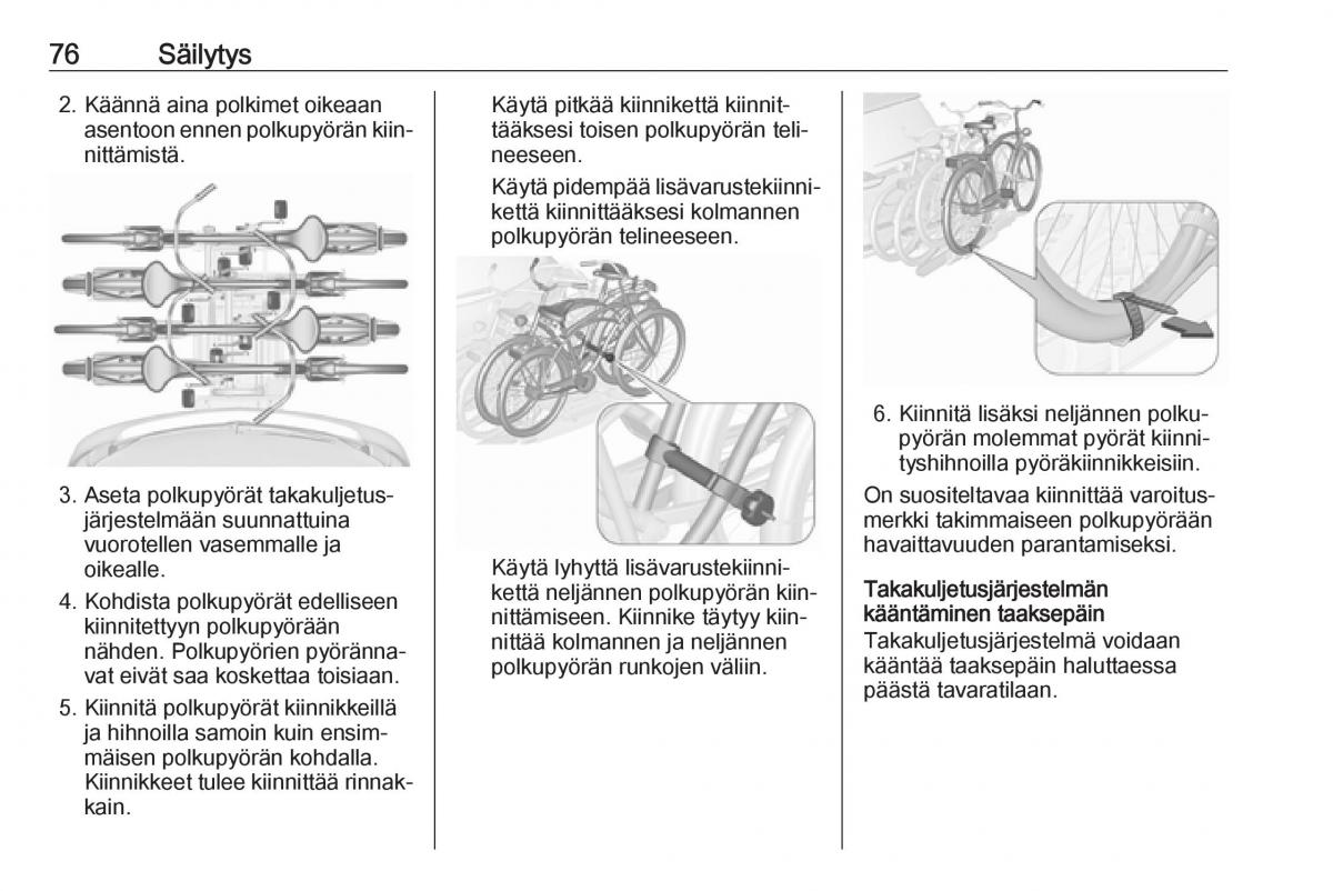 Opel Zafira C FL omistajan kasikirja / page 78