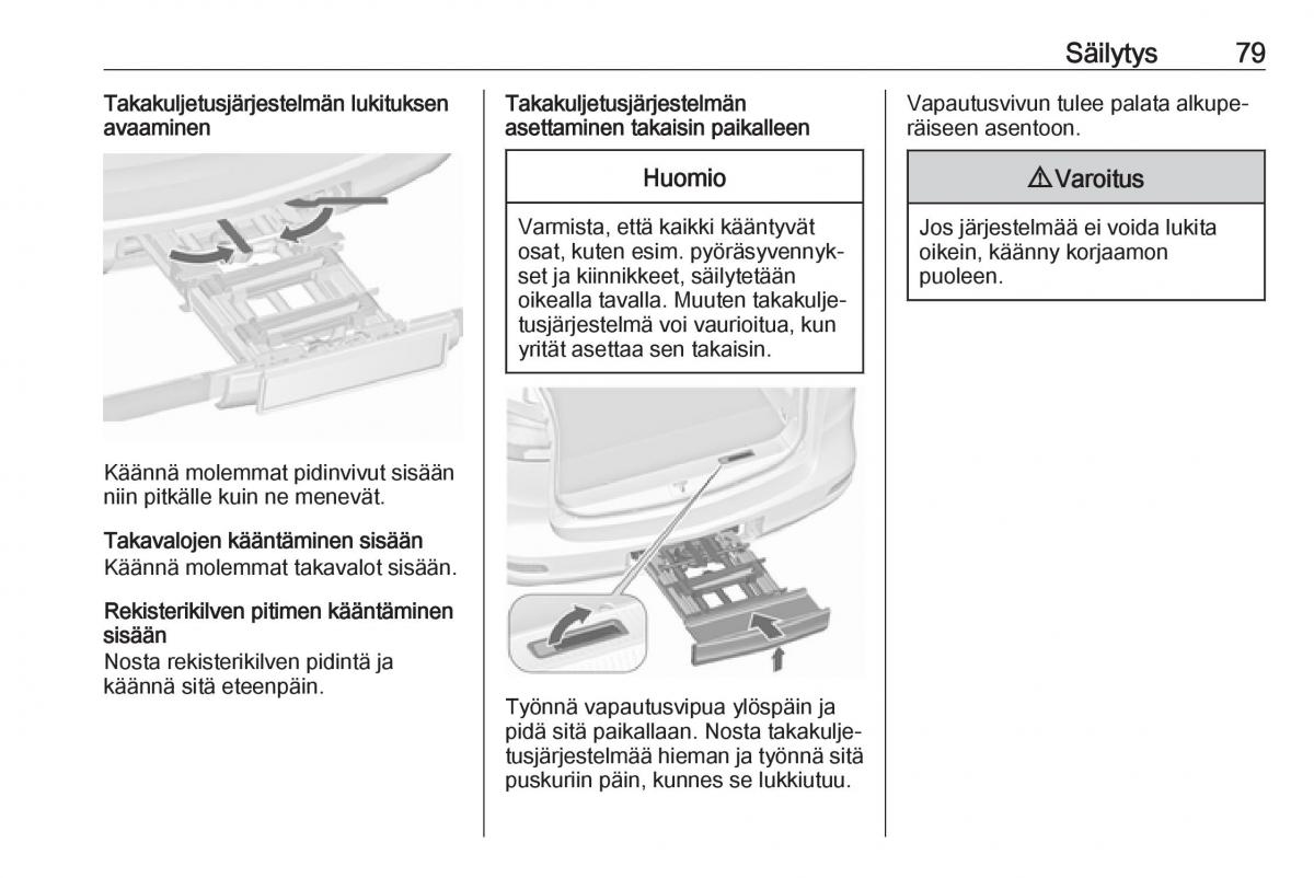 Opel Zafira C FL omistajan kasikirja / page 81