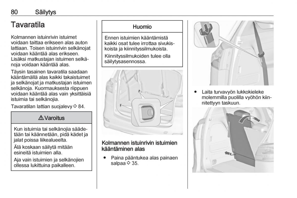 Opel Zafira C FL omistajan kasikirja / page 82