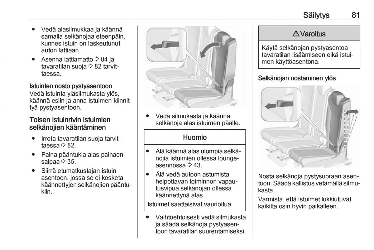 Opel Zafira C FL omistajan kasikirja / page 83