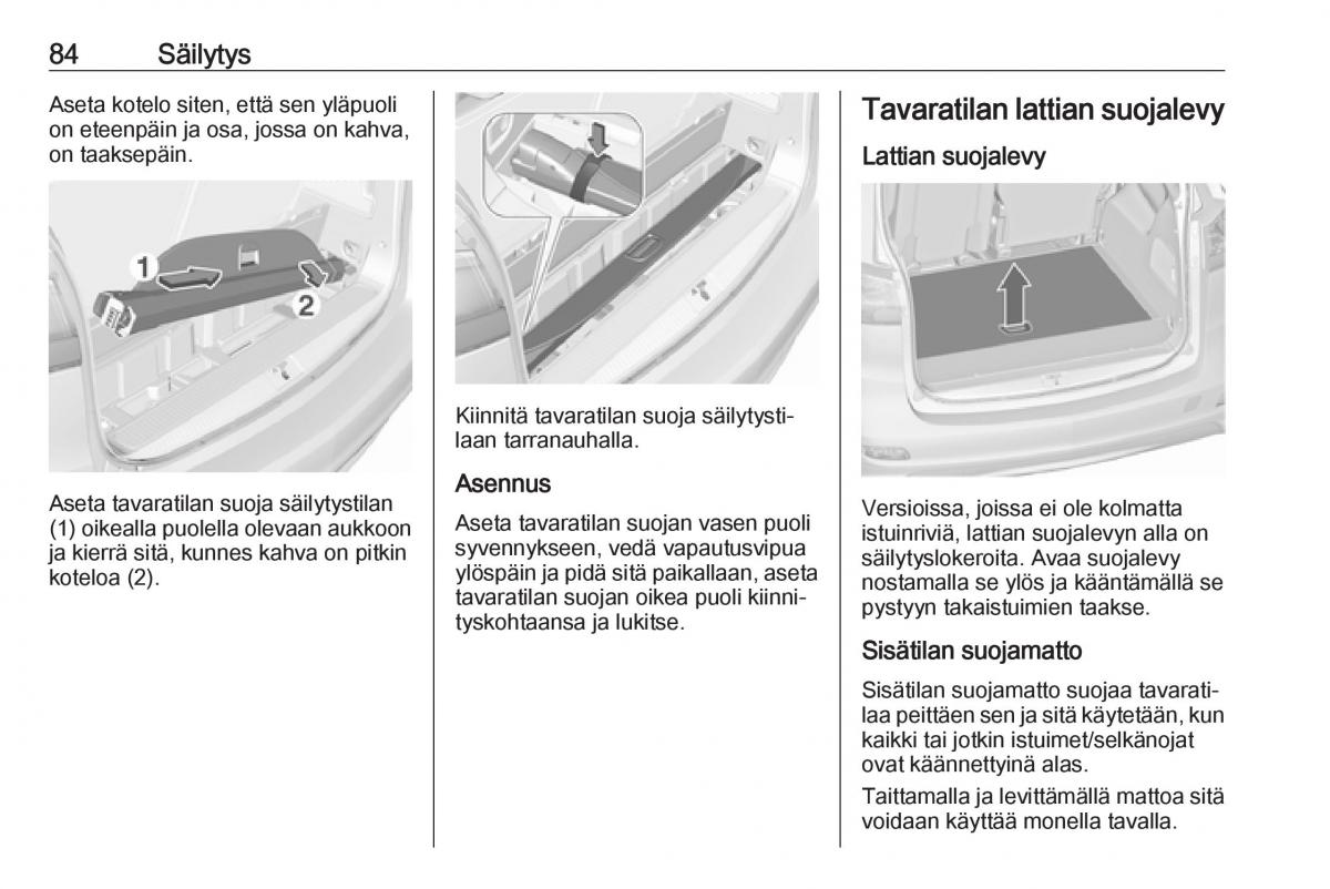 Opel Zafira C FL omistajan kasikirja / page 86