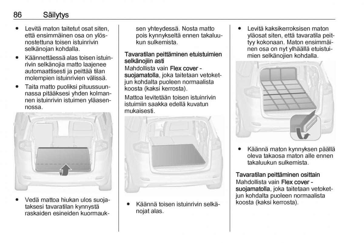 Opel Zafira C FL omistajan kasikirja / page 88