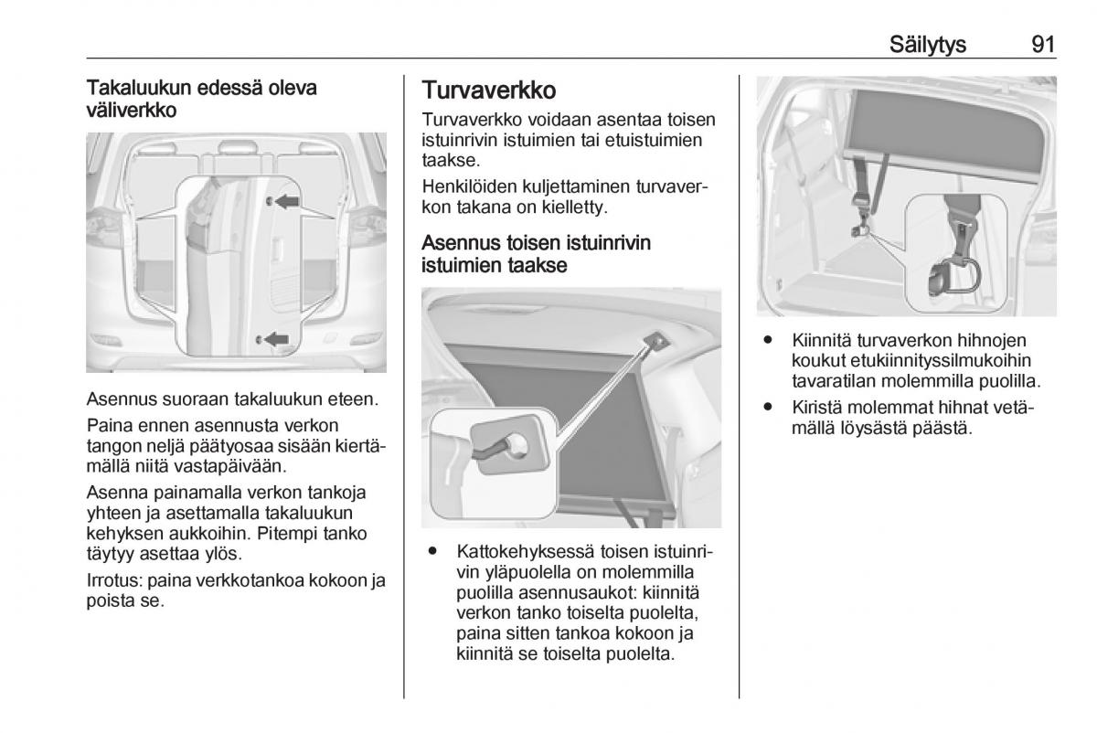 Opel Zafira C FL omistajan kasikirja / page 93