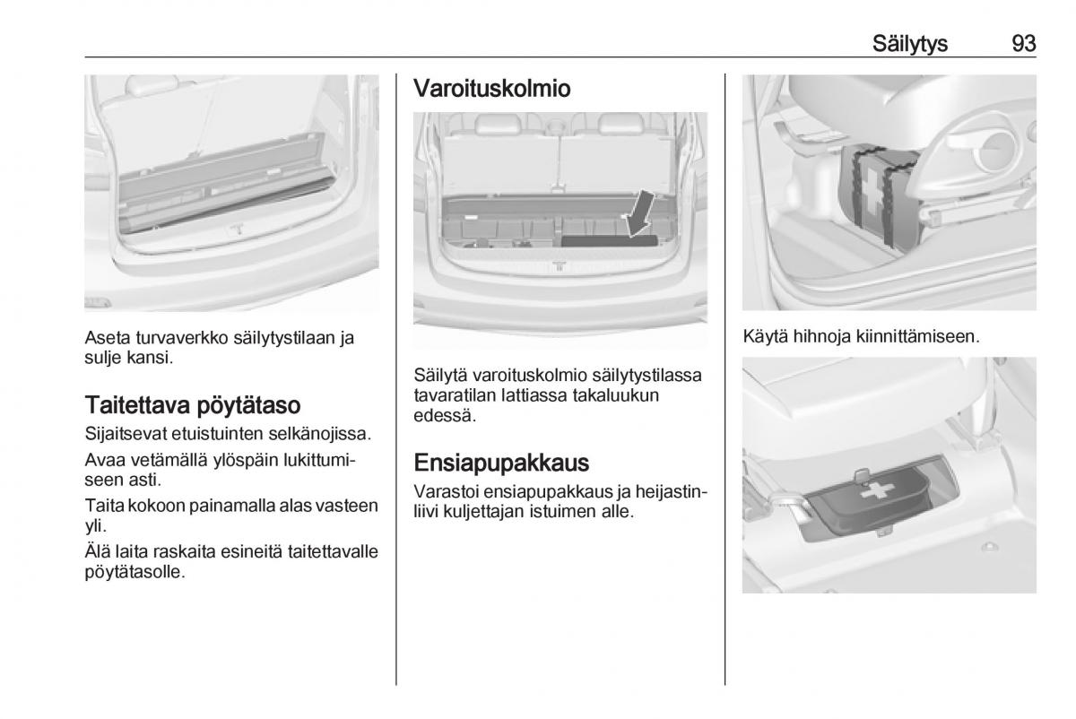 Opel Zafira C FL omistajan kasikirja / page 95