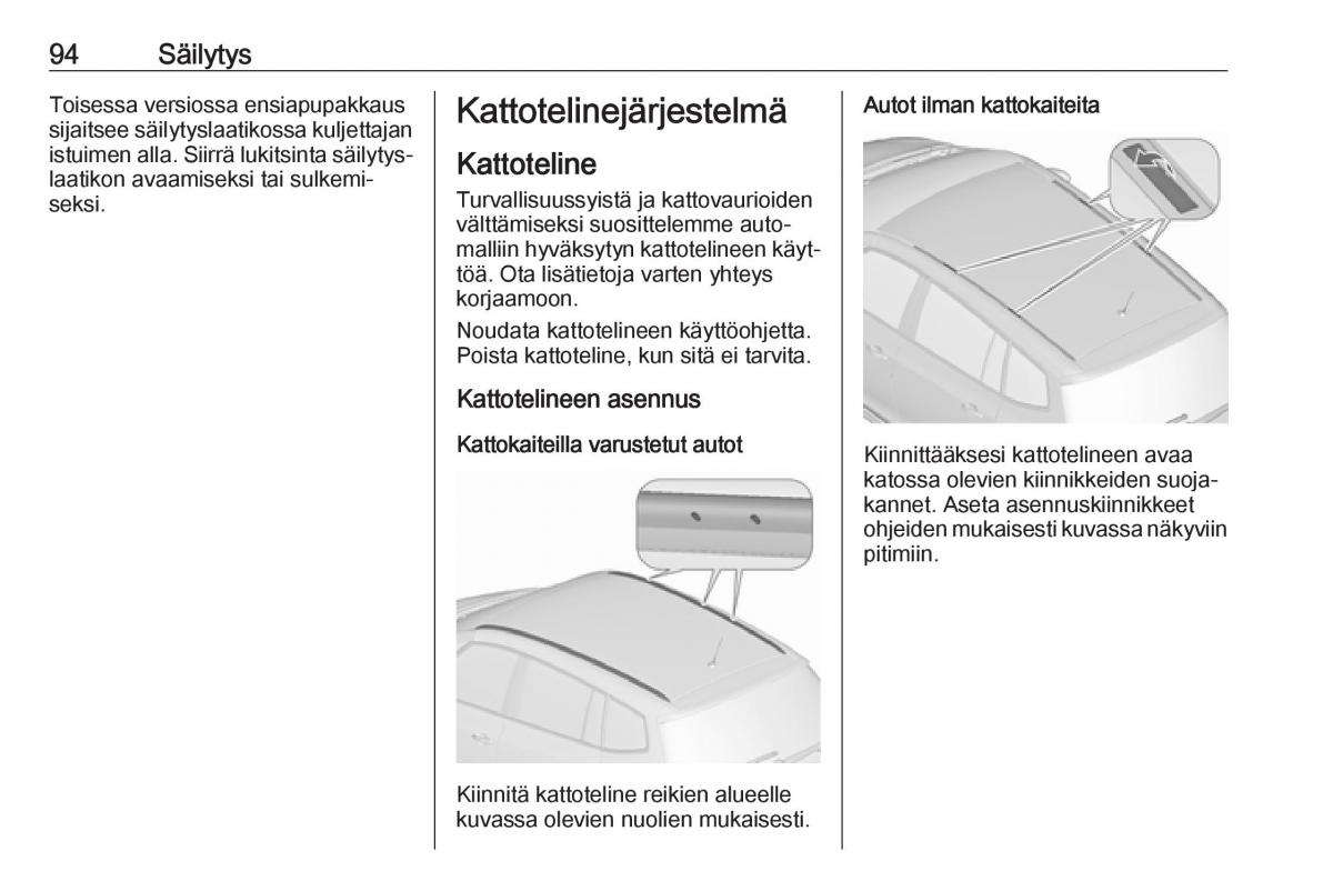 Opel Zafira C FL omistajan kasikirja / page 96