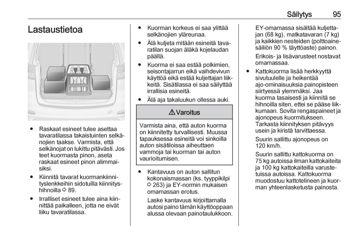 Opel Zafira C FL omistajan kasikirja / page 97