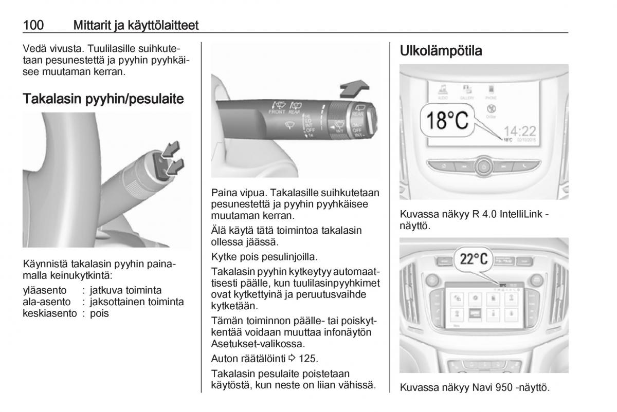 Opel Zafira C FL omistajan kasikirja / page 102